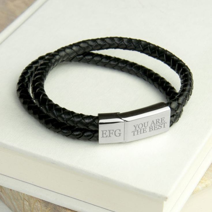 Personalised Men's Dual Leather Bracelet product image