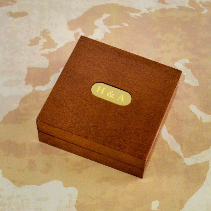 Personalised Brass Travellers Compass with Wooden Box product image