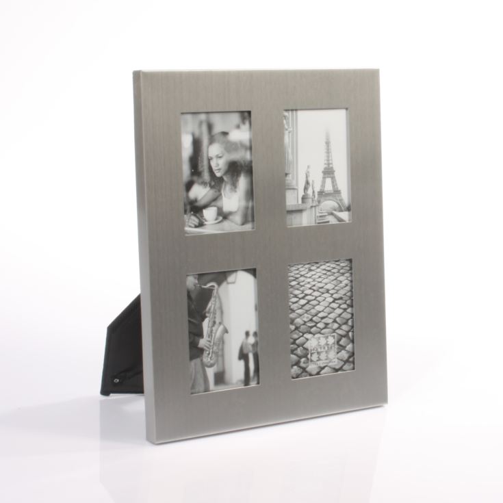 Brushed Silver Collage Photo Frame Holds 4 Photos The Gift Experience