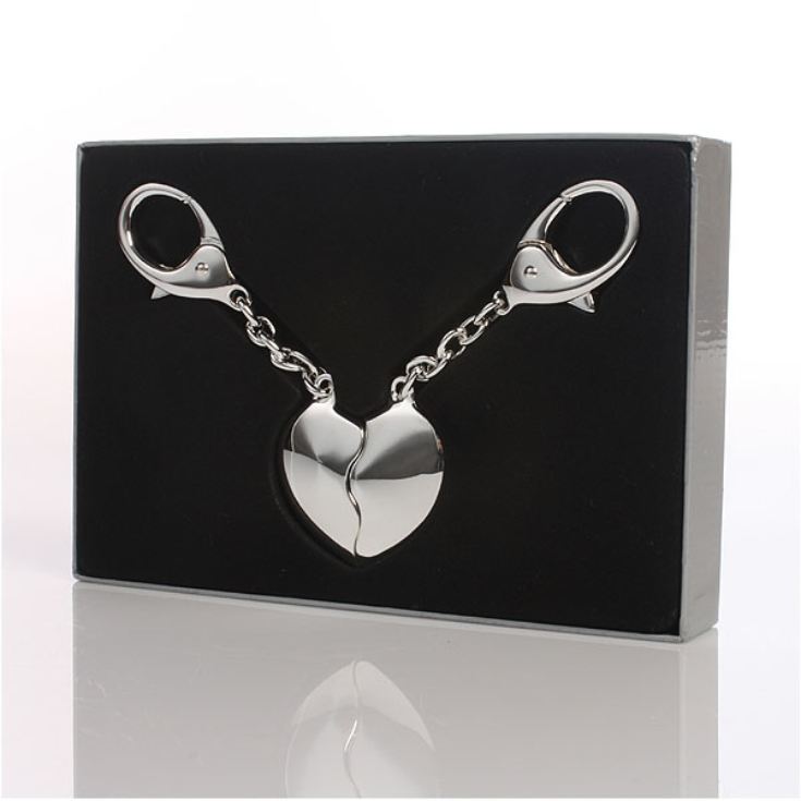 Engraved Joining Hearts Keyring in Gift Box product image
