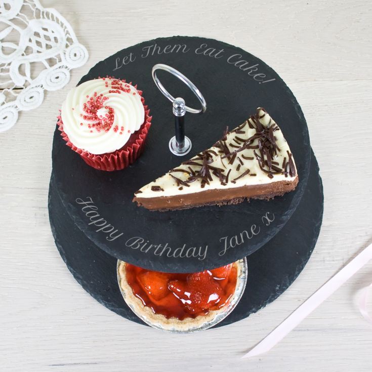 Personalised Two Tiered Slate Cake Stand product image