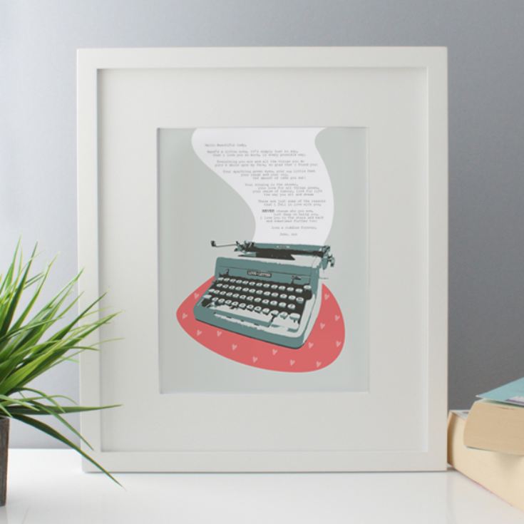 Personalised Love Letter Typewriter Framed Print The Gift Experience