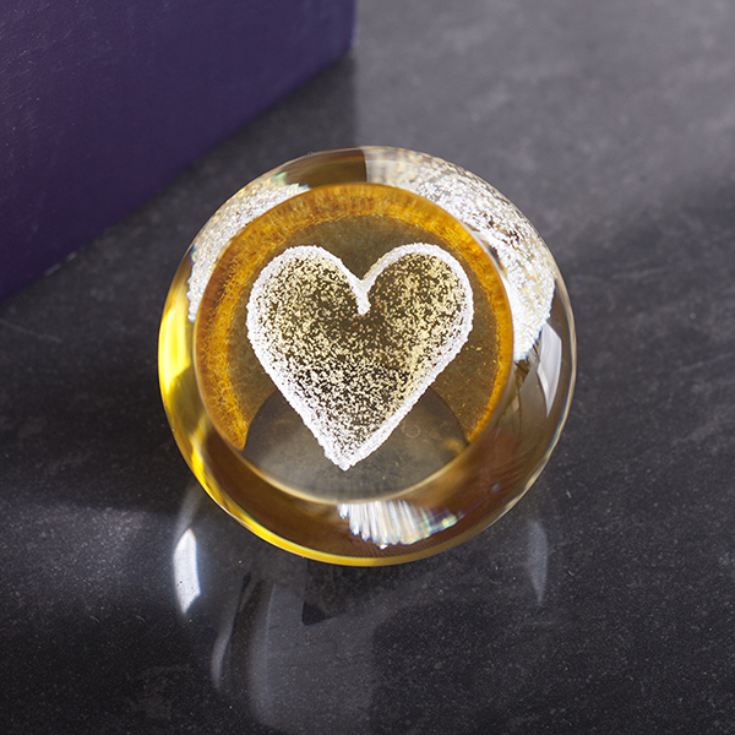 Special Moments Gold Heart Paperweight By Caithness Glass The Gift