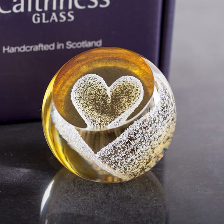 Special Moments Gold Heart Paperweight By Caithness Glass The Gift