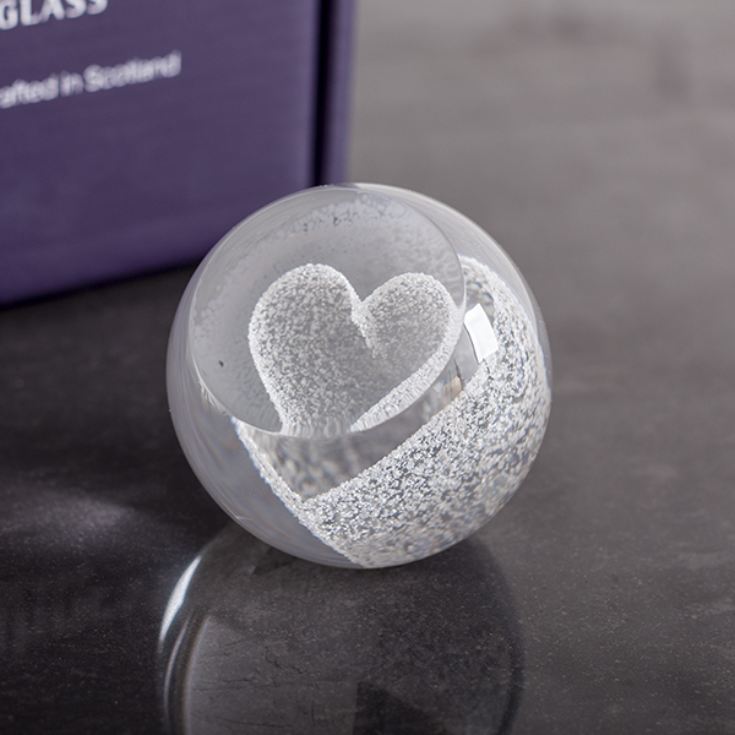 Special Moments Silver Heart Paperweight By Caithness Glass product image
