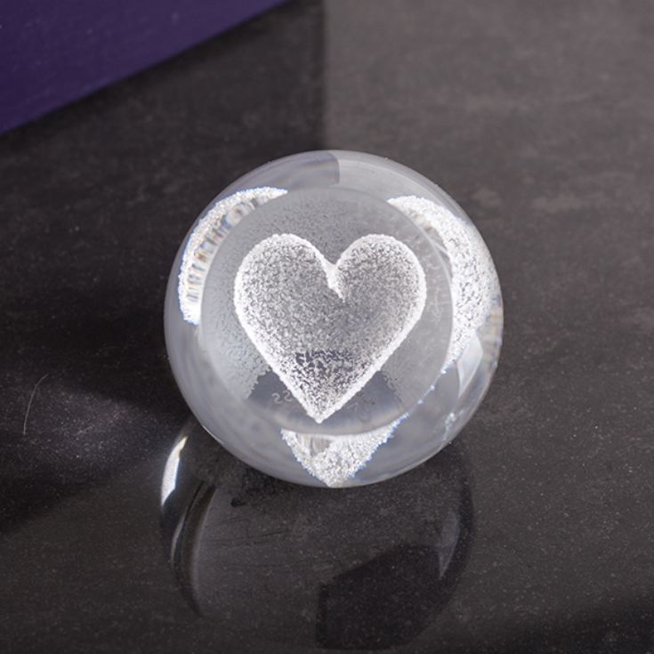 Special Moments Silver Heart Paperweight By Caithness Glass product image