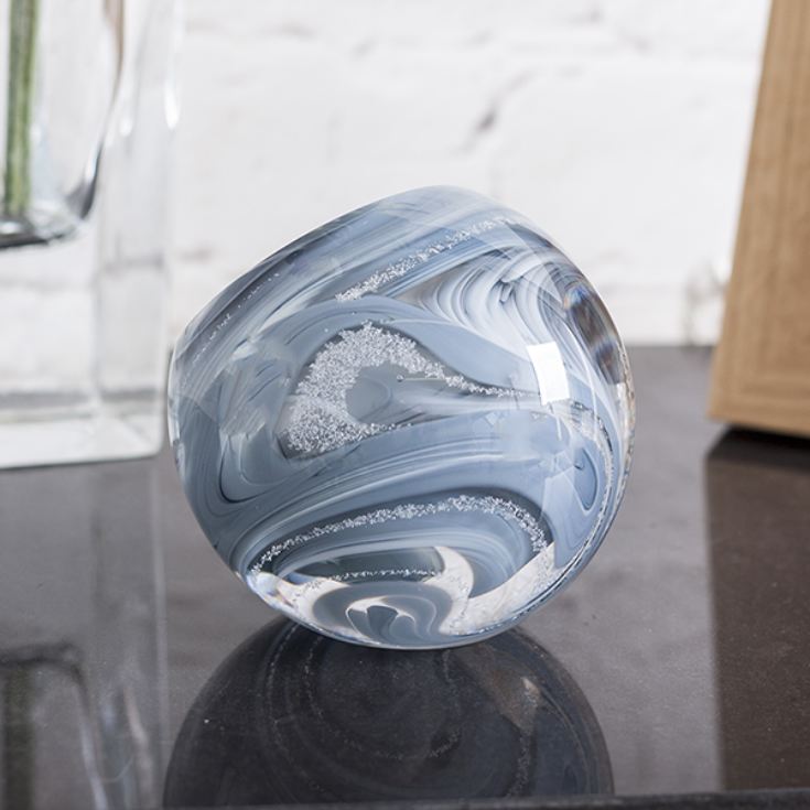 Silver Anniversary Celebration Paperweight By Caithness Glass product image