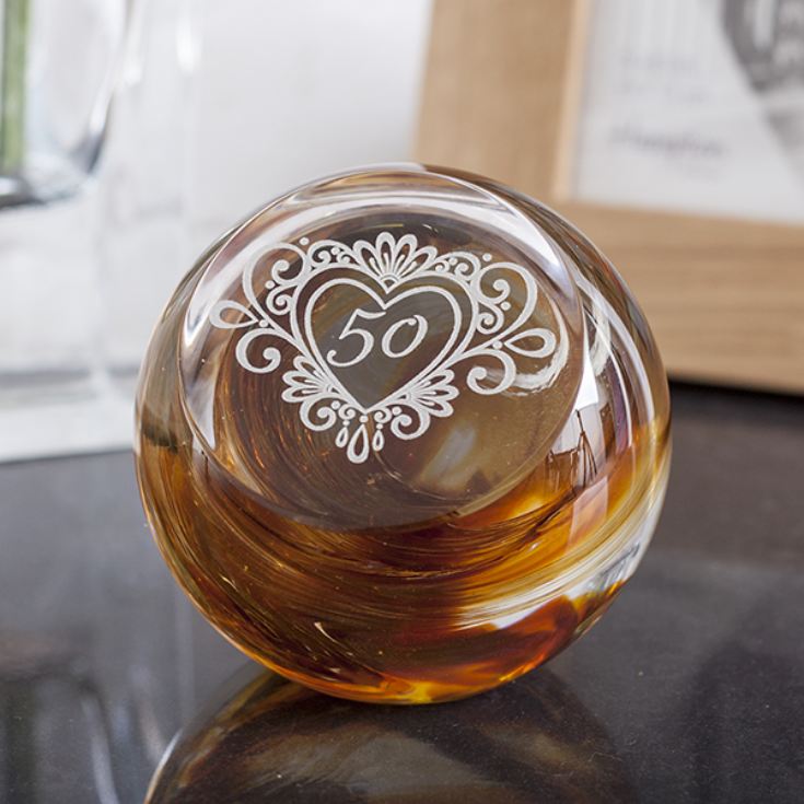 50 Years Celebration Paperweight By Caithness Glass product image