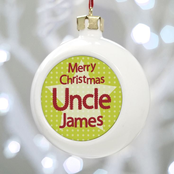 Personalised Uncle Christmas Bauble product image