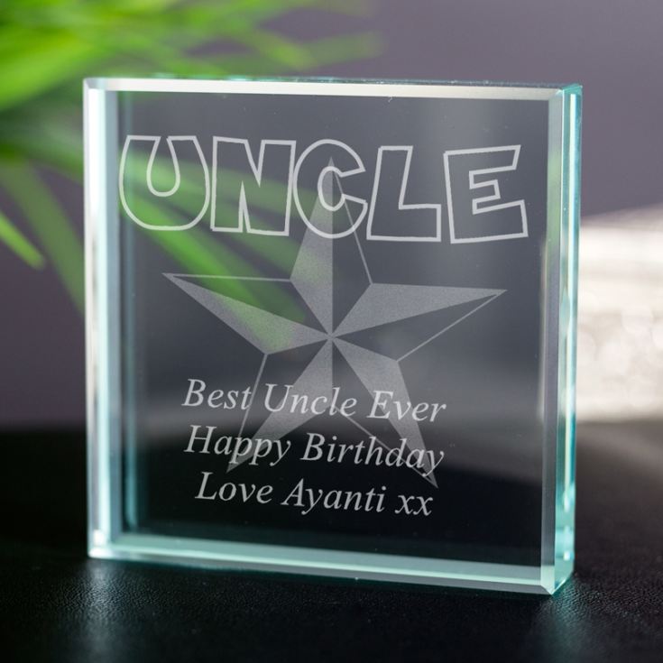 Personalised Uncle Glass Keepsake product image