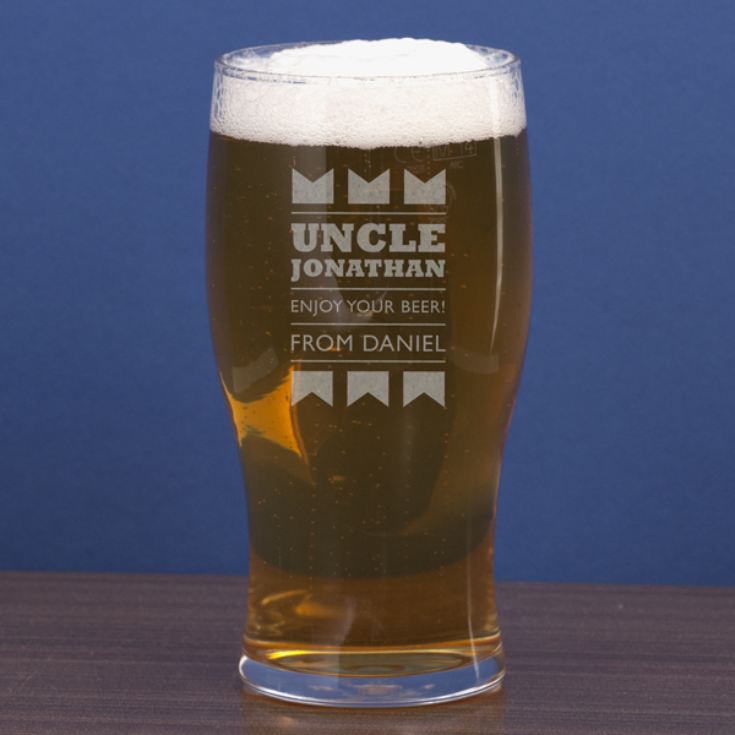 Uncle Personalised Pint Glass product image