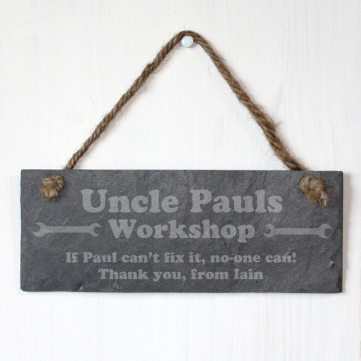 Personalised Uncle's Workshop Slate Plaque product image