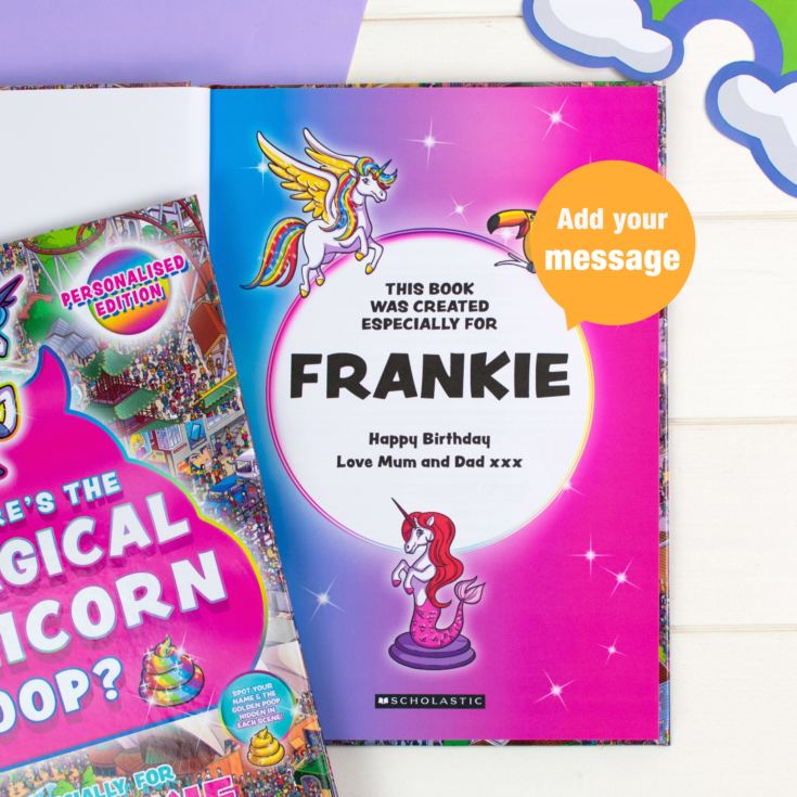Personalised Where's the Magical Unicorn Poop Book product image