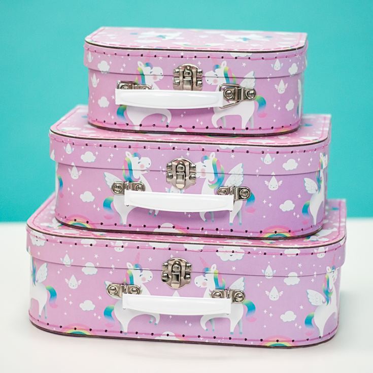 Set of 3 Rainbow Unicorn Suitcases product image