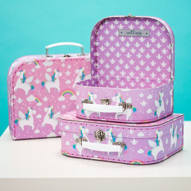 Set of 3 Rainbow Unicorn Suitcases product image