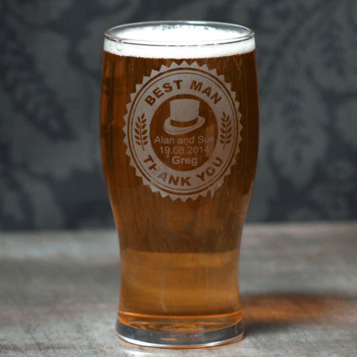 Personalised Best Man Pint Glass product image