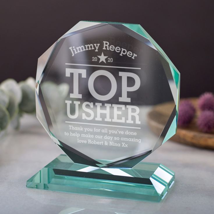 Personalised Usher Glass Octagon Award product image