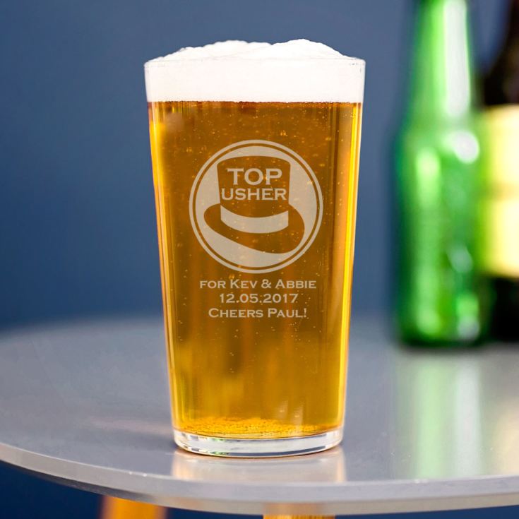 Personalised Usher Straight Sided Pint Glass product image