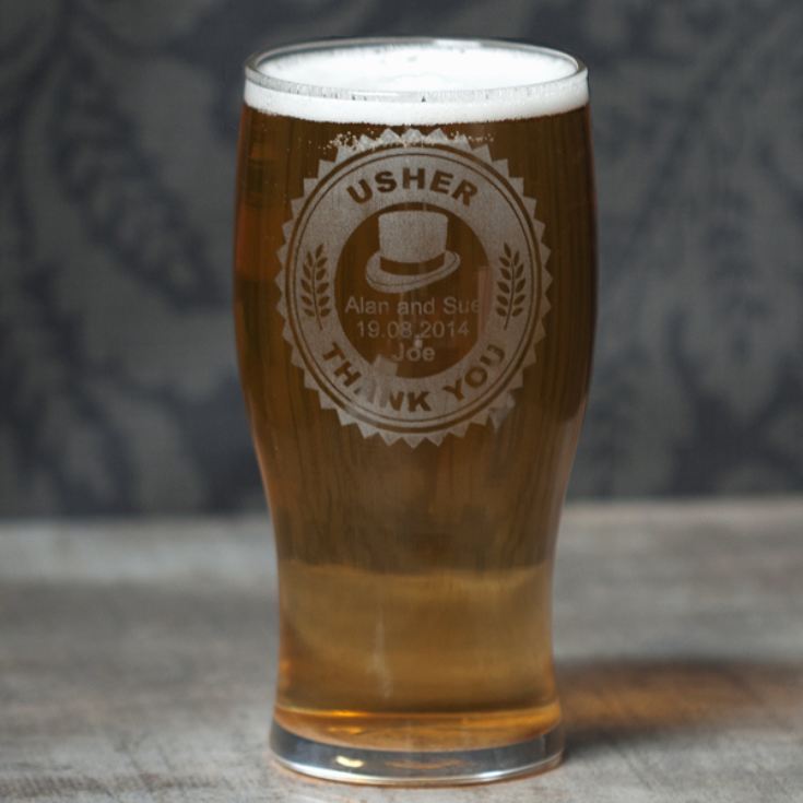 Personalised Usher Pint Glass product image