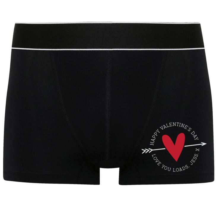 Personalised Valentine's Day Black Boxer Shorts product image