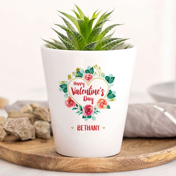 Personalised Happy Valentine's Day Plant Pot The Gift Experience