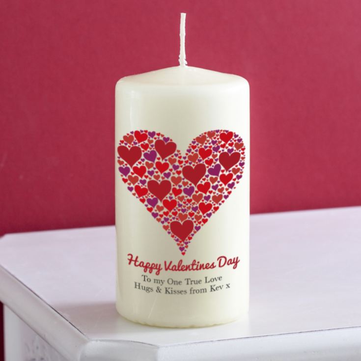 Personalised Heart Of Hearts Valentines Day Candle product image