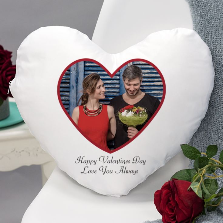 Valentine's Day Heart Shaped Personalised Photo Cushion product image