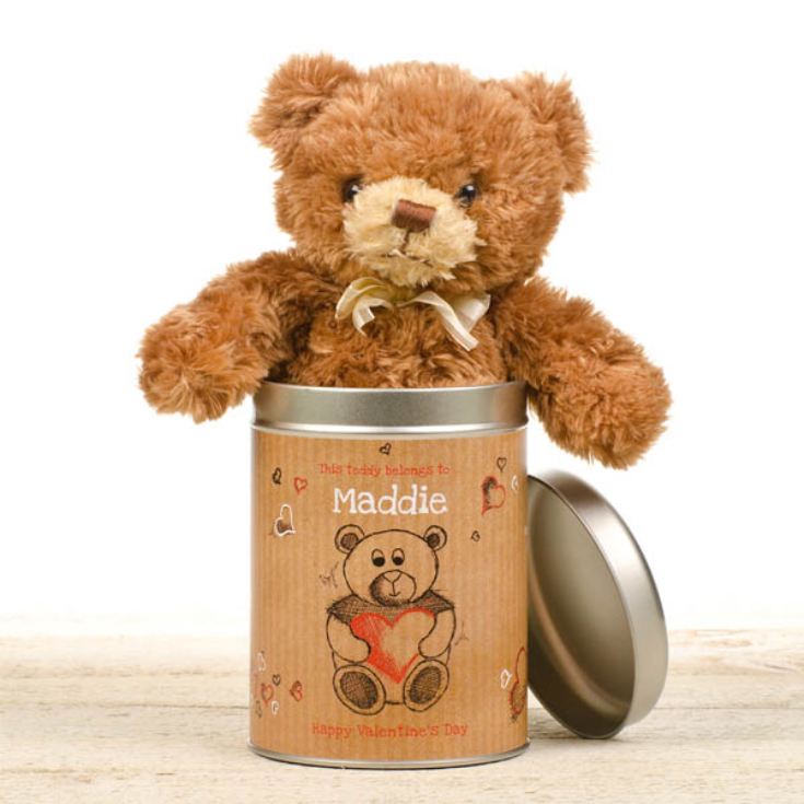 Valentines Day Love Heart Teddy in a Tin product image