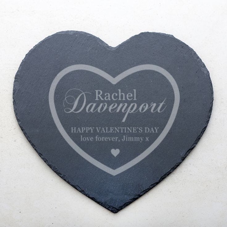 Personalised Valentine's Day Heart Slate Placemat product image