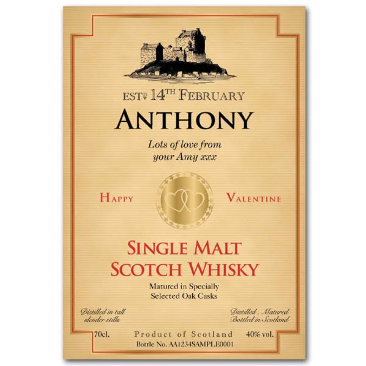 Valentine's Day Personalised Bottle of Whisky product image