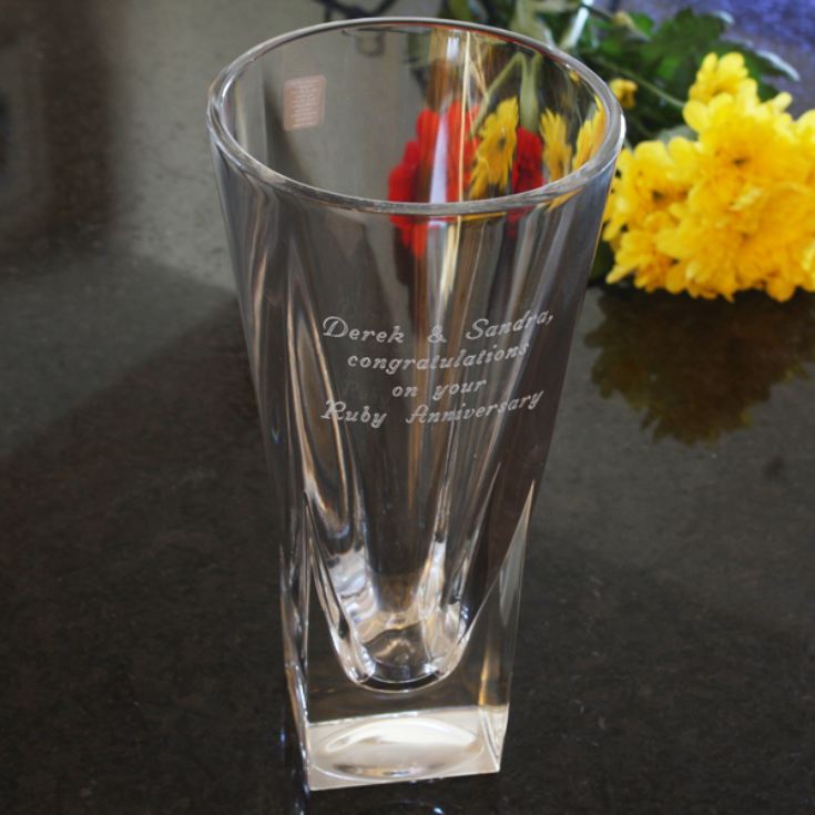 Engraved Italian Crystal Vase The Gift Experience