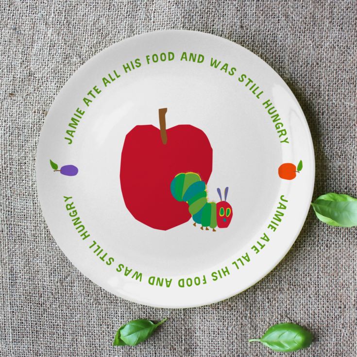 Personalised Very Hungry Caterpillar Still Hungry 8" Bone China Plate product image