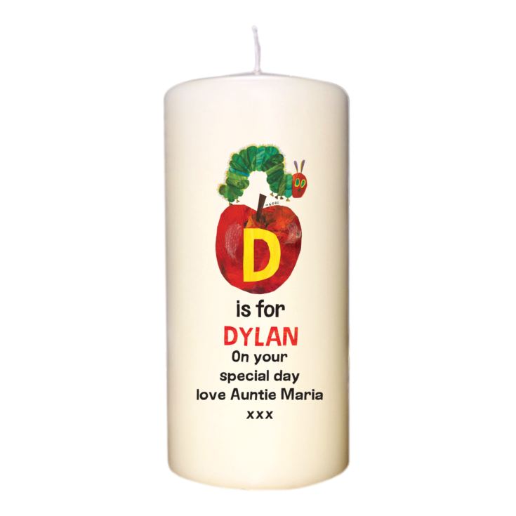 Personalised Very Hungry Caterpillar Initial Caterpillar Candle product image