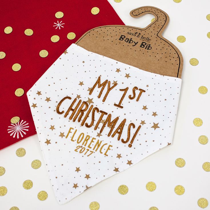 My First Christmas Personalised Baby Bib product image