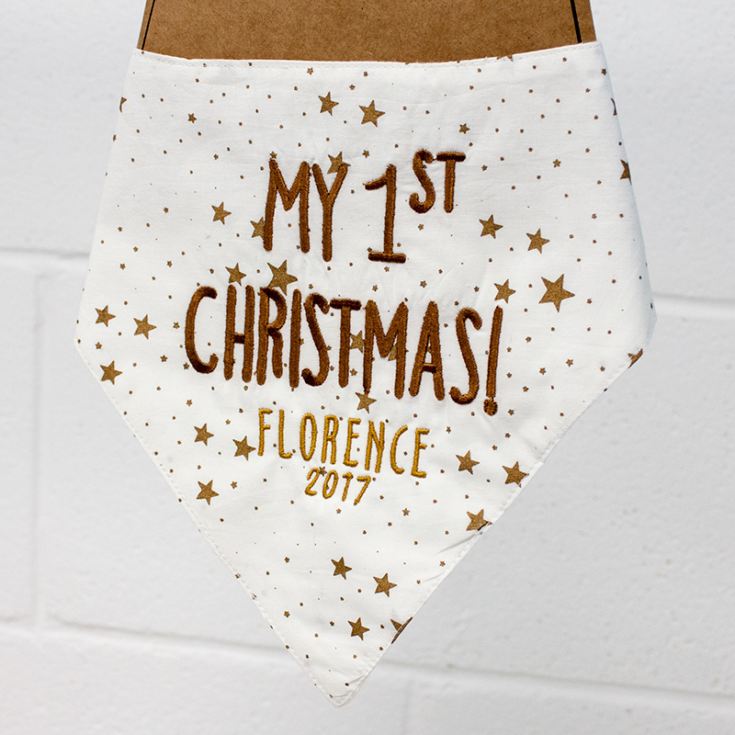 My First Christmas Personalised Baby Bib product image