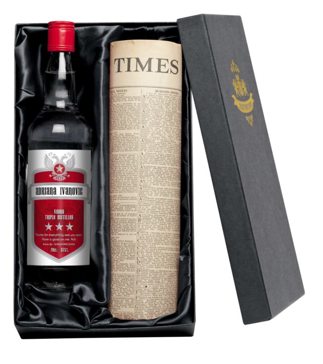 Personalised Vodka and Original Newspaper product image