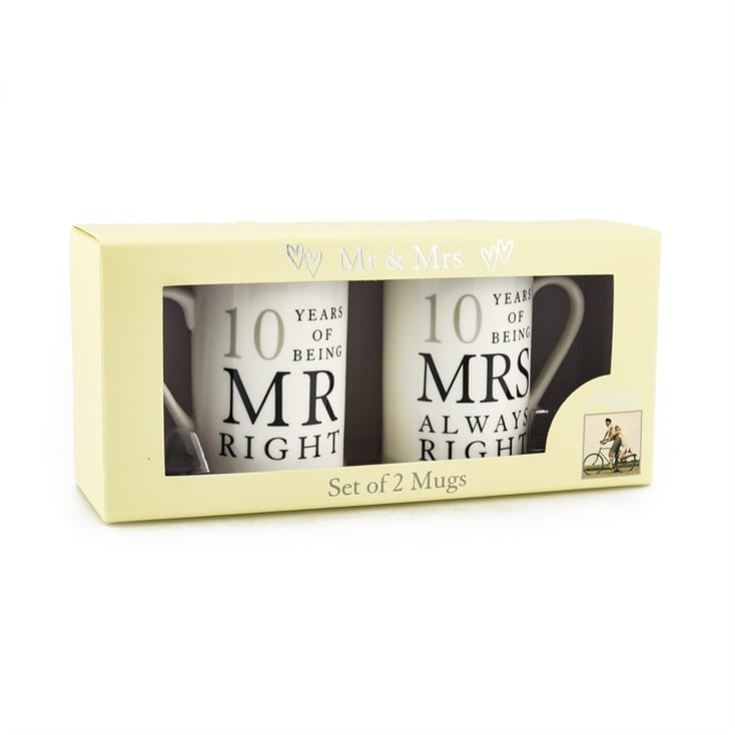 10 Years Of Mr Right and Mrs Always Right Mugs product image