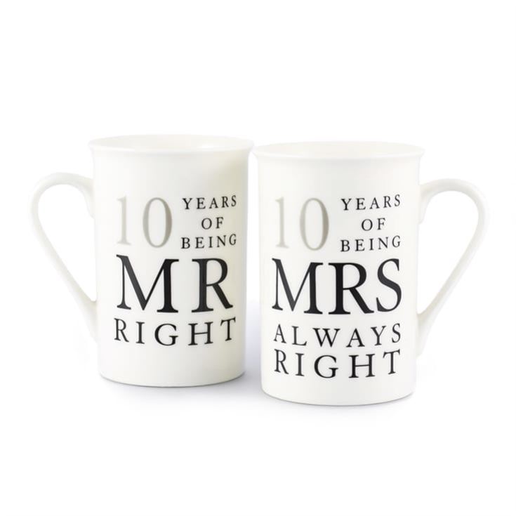 10 Years Of Mr Right and Mrs Always Right Mugs product image