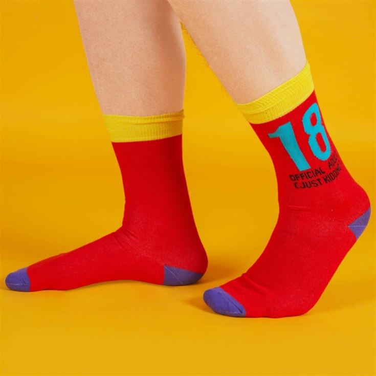 18 Birthday Joke Funny Men's Socks product image