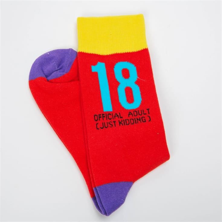 18 Birthday Joke Funny Men's Socks product image