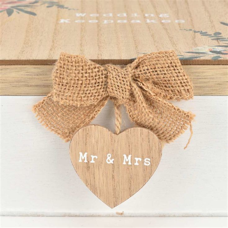 Wooden Mr and Mrs Wedding Day Keepsake Box  product image
