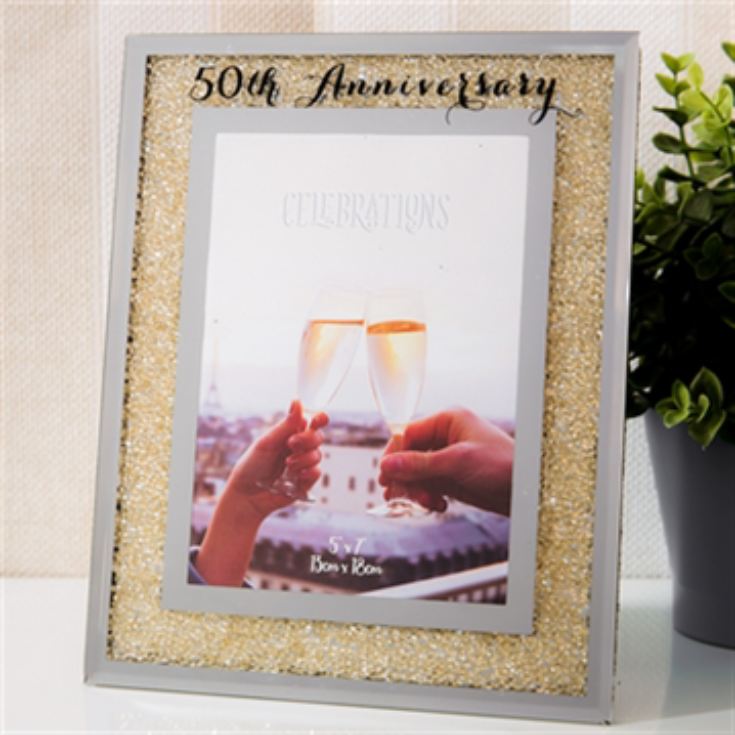 Crystal Border 50th Anniversary 5 x 7 Photo Frame product image