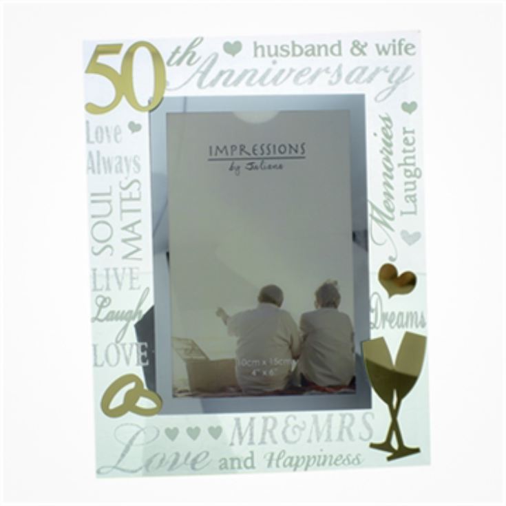 Mirror Words 50th Anniversary 4 x 6 Photo Frame product image