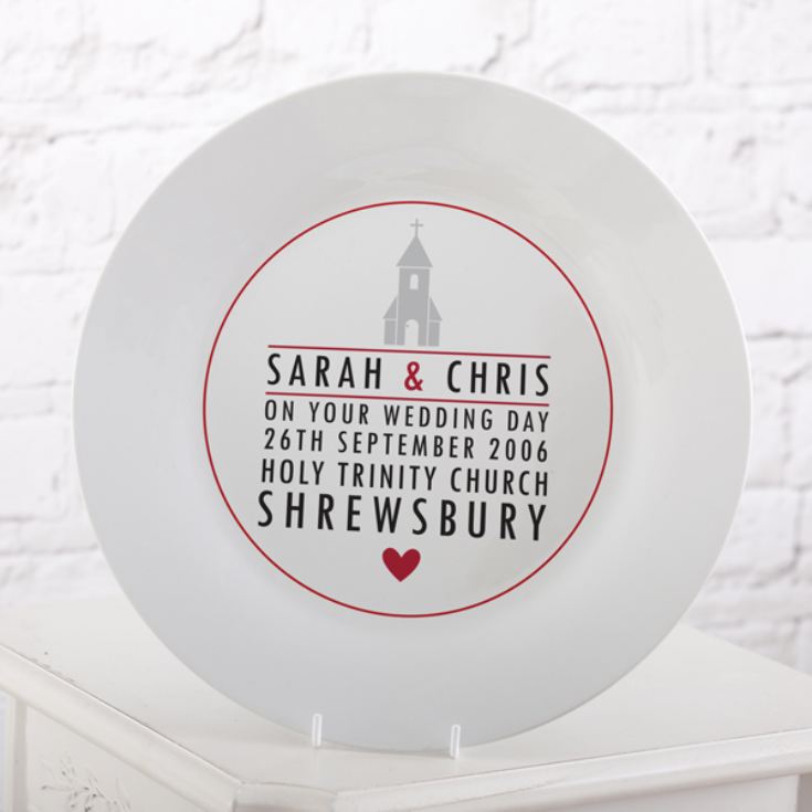 Personalised Wedding Plate - Church Design product image