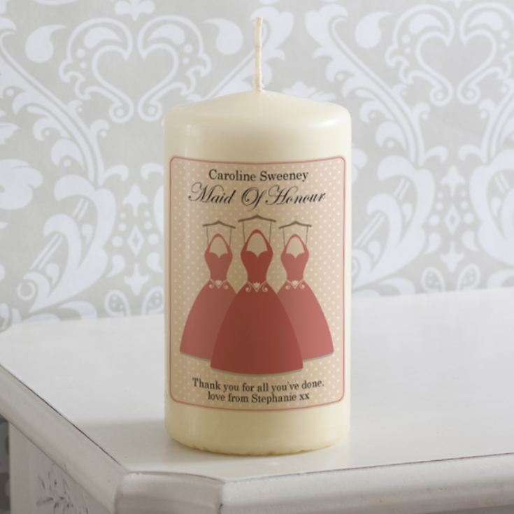 Personalised Maid Of Honour Dresses Candle product image