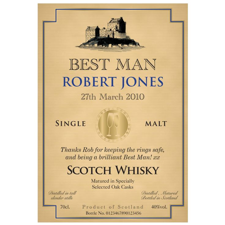 Personalised Best Man Malt Whisky product image