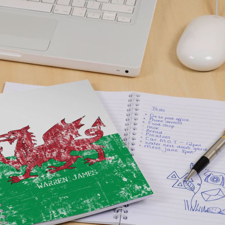 Welsh Dragon Personalised Notebook product image
