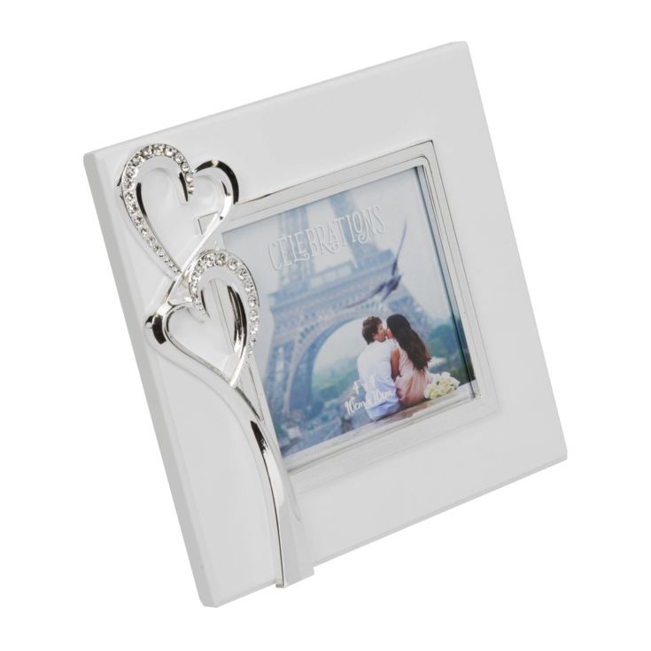 Personalised Crystal Hearts & Silverplated Photo Frame product image