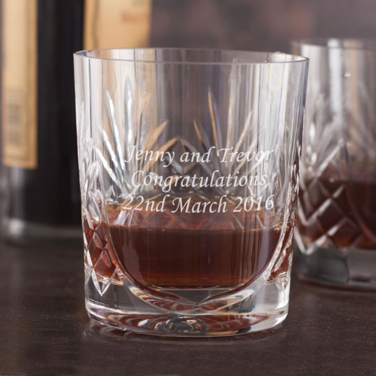 Engraved Cut Crystal Anniversary Whisky Tumblers product image