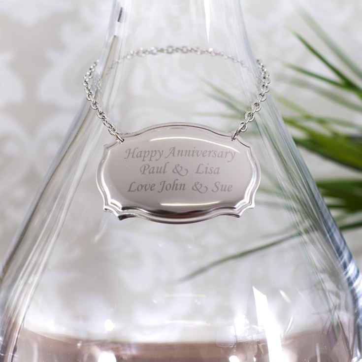 Personalized Stainless Steel Wine Decanter Label